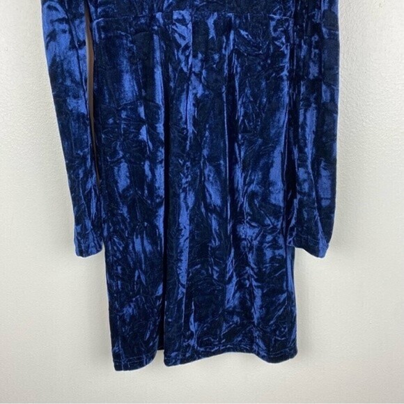 Lulu's A Little Crush Navy Blue Velvet Cold-Shoulder Bodycon Dress Size XS - Picture 5 of 12